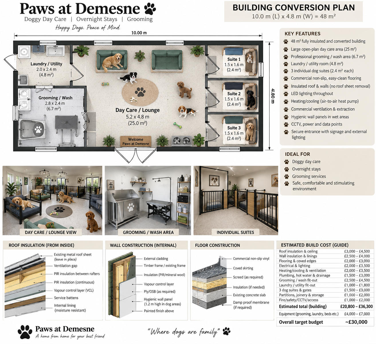 Concept plan for Paws at Demesne building conversion